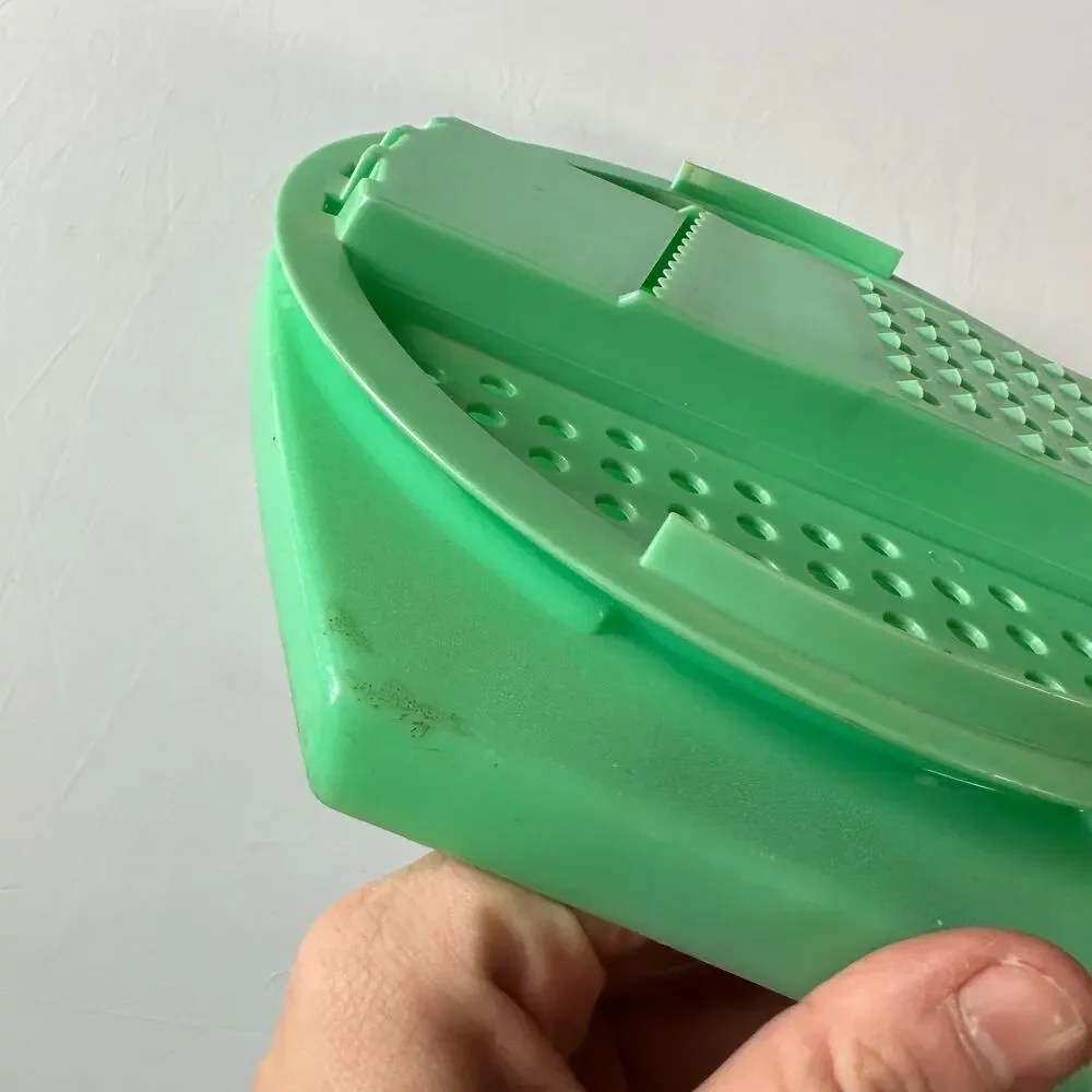 Vintage Tupperware 2-piece Jadeite Green Cheese Grater 787-3 Slicer Bowl 786-4